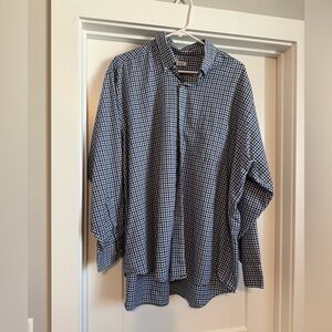 Izod Blue and White Plaid Shirt